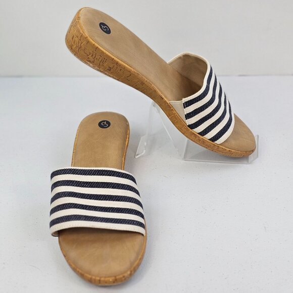 Dress Barn 8.5M Sandal Slide 1.5" Wedge Heel Summer Cute Fun Simple Slip-On Shoe - Picture 3 of 15